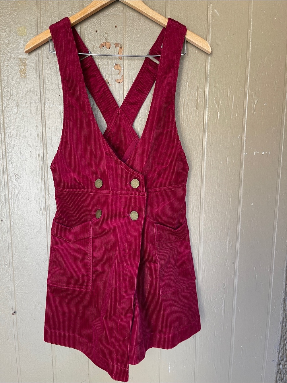 Free People Canyolands Corduroy buttoned Dress in Burgundy Size 0